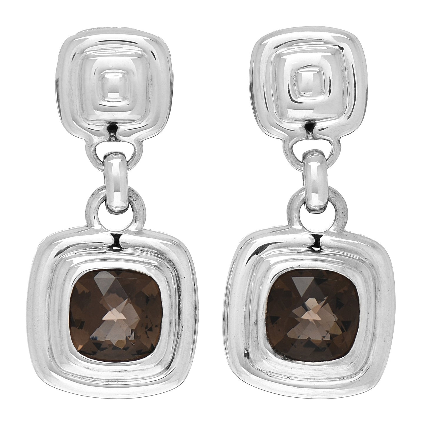 Sterling Silver Smoky Quartz Drop Earrings