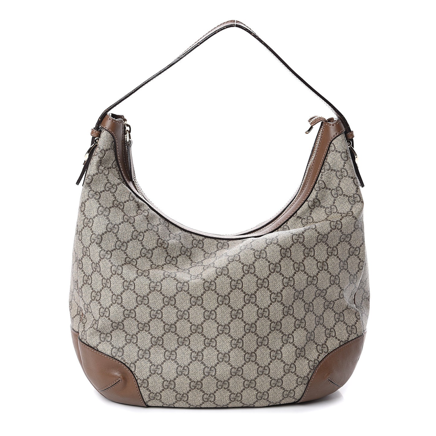 GG Supreme Monogram Margaux Calfskin Medium Nice Hobo Beige Ebony Acero