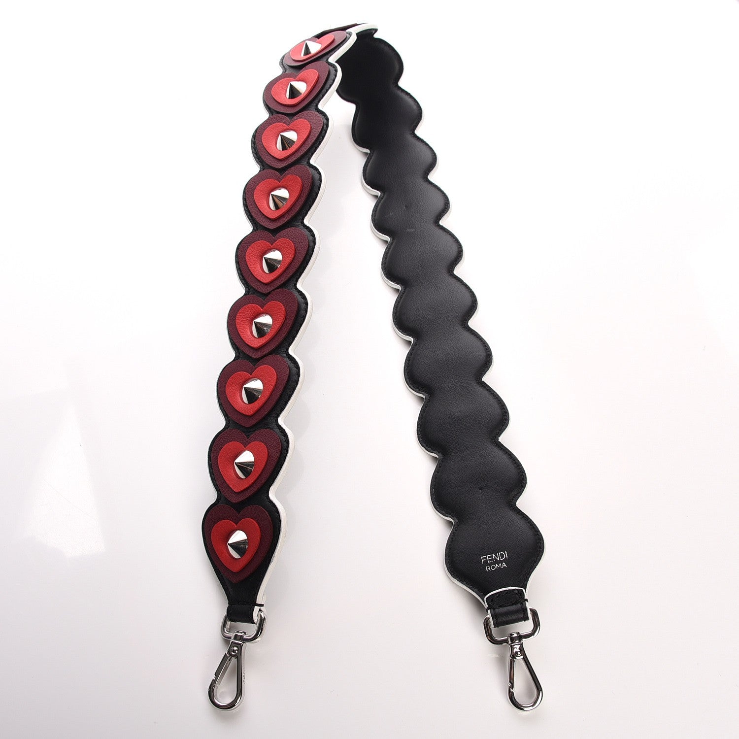 Fendi Vitello Dolce Heart Spike Studded Strap You Black Multicolor 5 of 6