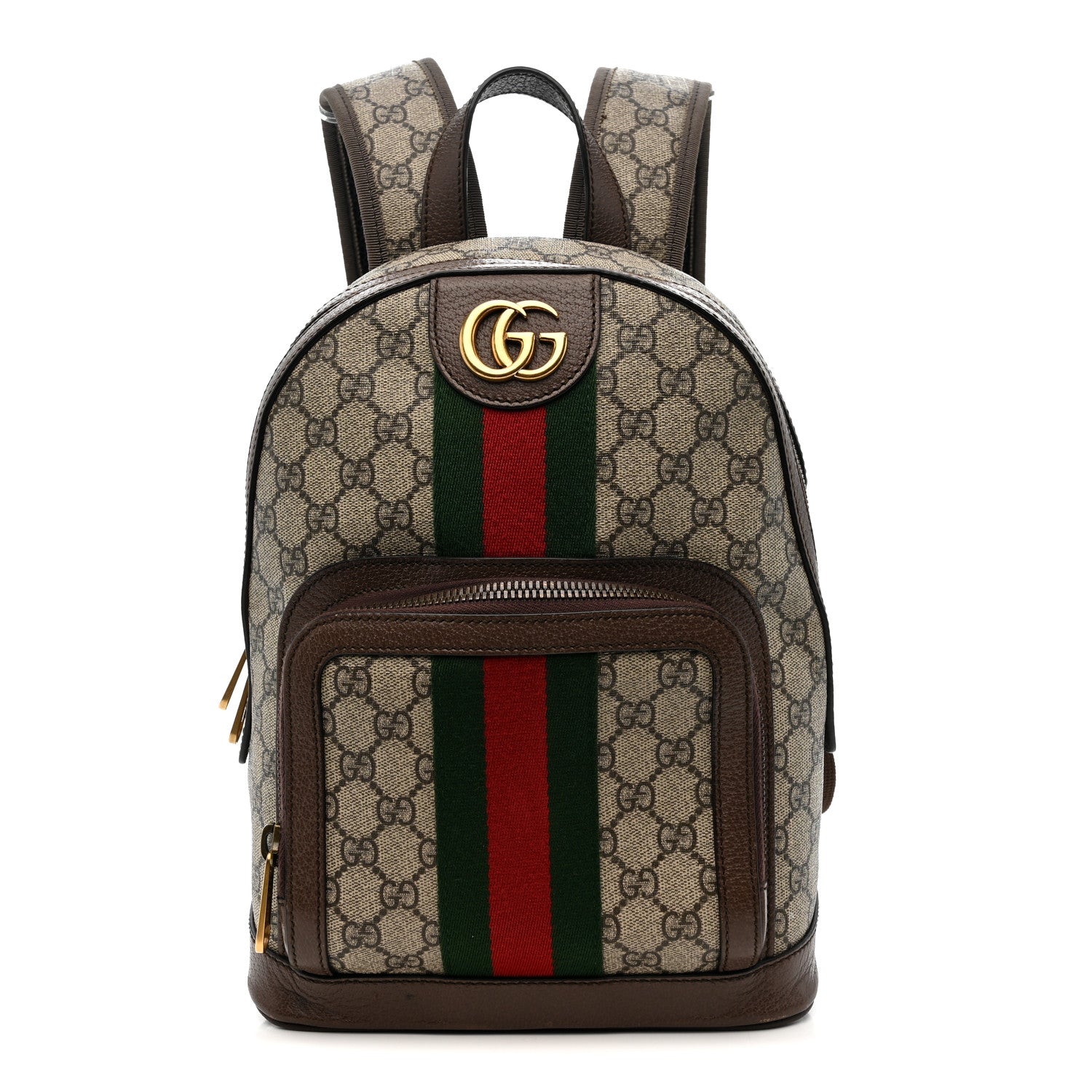 Gucci GG Supreme Monogram Calfskin Web Small Ophidia Day Backpack Beige Ebony New Acero 1 of 11