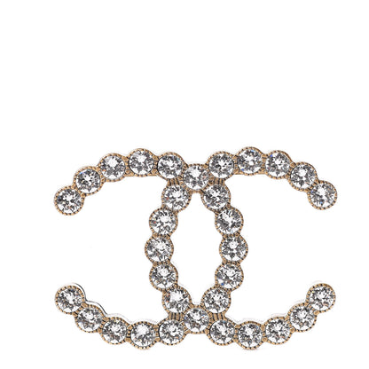Chanel Crystal CC Brooch Gold 1 of 5