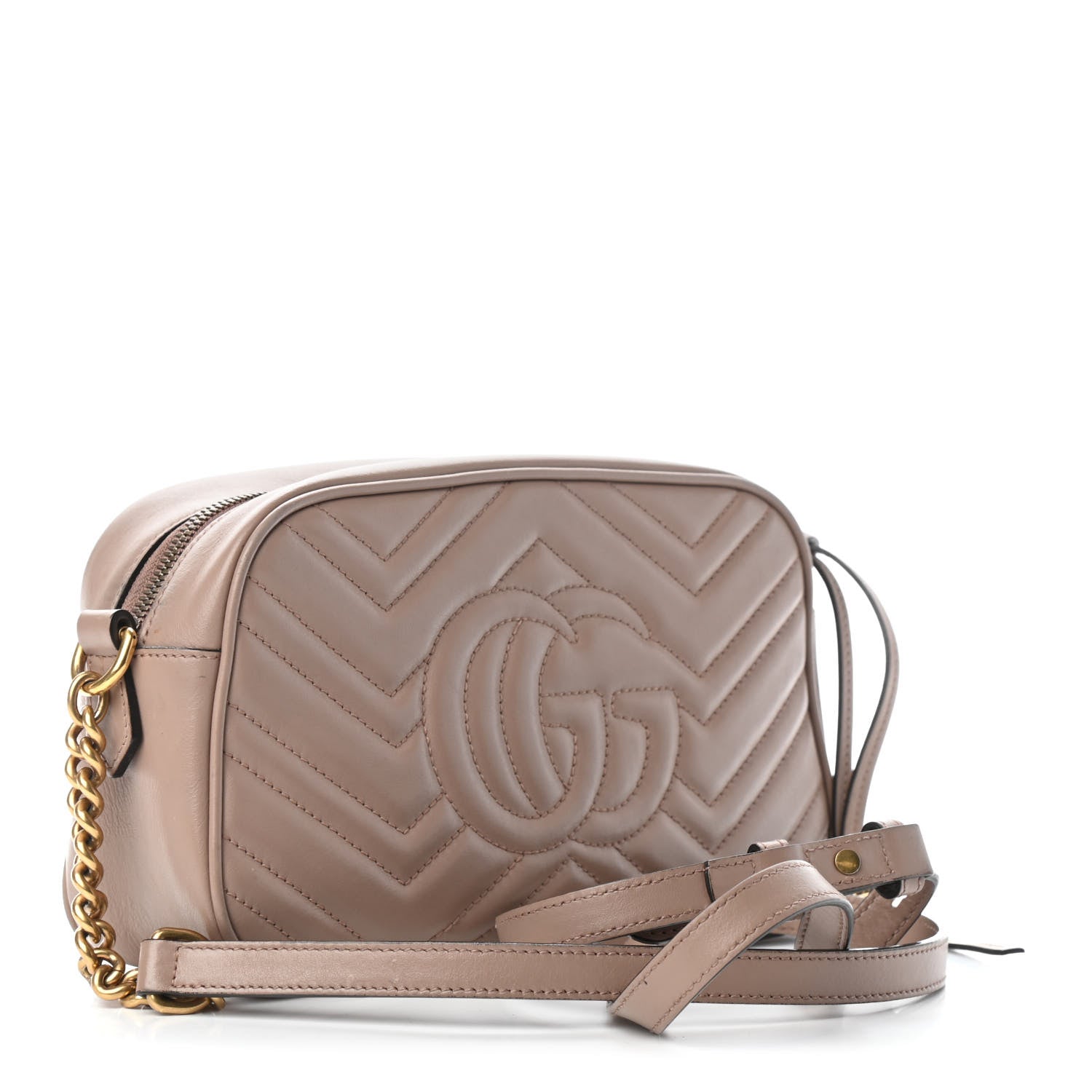 Gucci Calfskin Matelasse Small GG Marmont Chain Shoulder Bag Porcelain Rose 2 of 6
