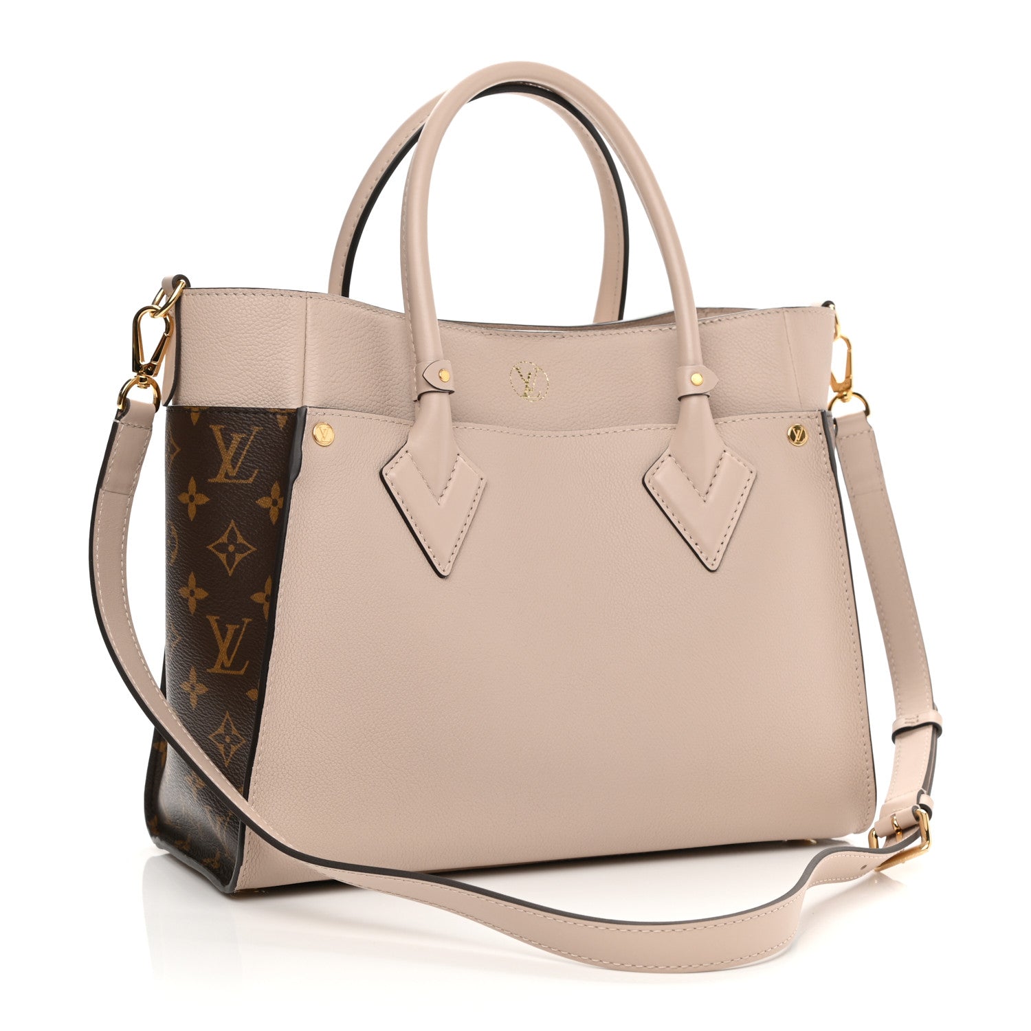 Louis Vuitton Calfskin Monogram On My Side Greige 3 of 10