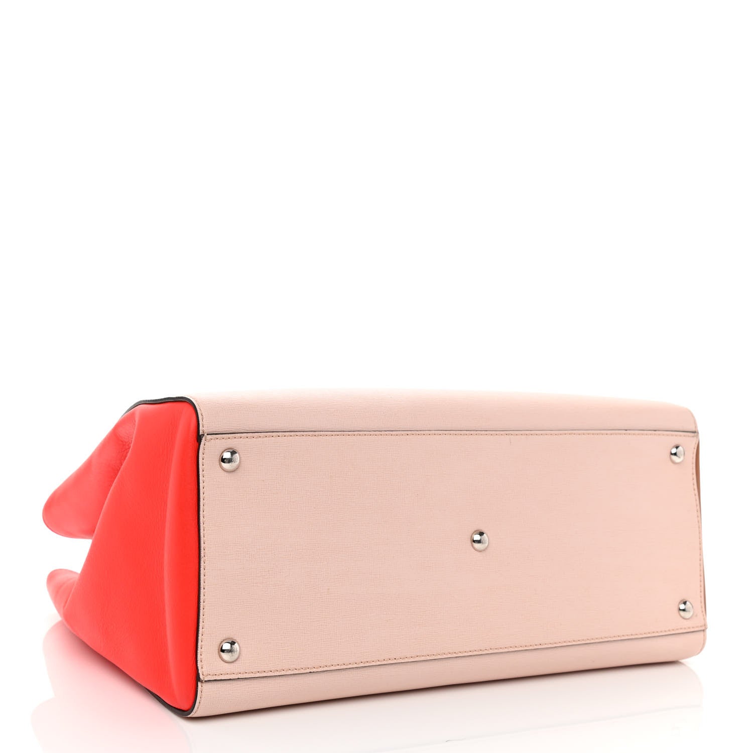 Fendi Vitello Elite Colorblock Regular 2Jours Tote Rosa Plaster Orzo Papavero 4 of 14