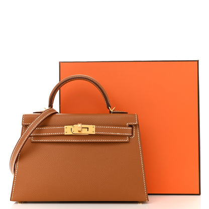 Hermes Epsom Mini Kelly Sellier 20 Gold 10 of 10