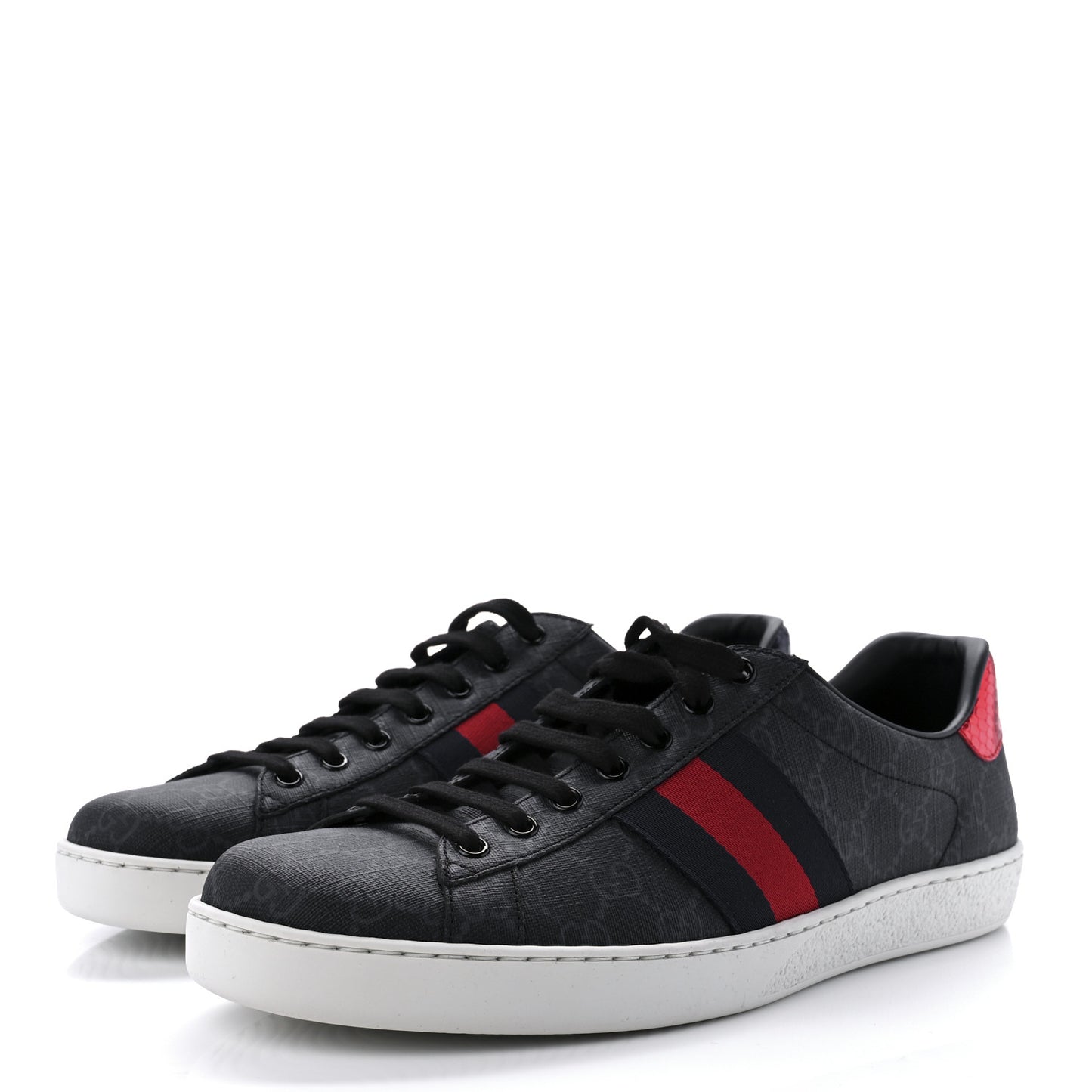 GG Supreme Monogram Ayers Web Mens New Ace Sneakers 9.5 Black
