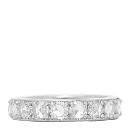 Tiffany 18K White Gold Diamond Metro Rose Cut Eternity Band Ring 48 4.5 3 of 5