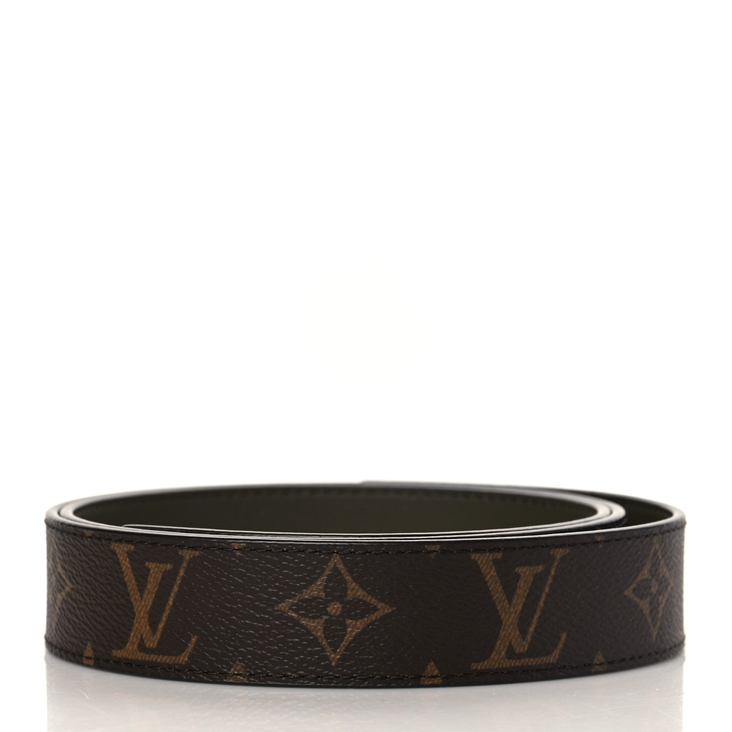 Louis Vuitton Calfskin Monogram Reversible Belt Strap 90 36 Kaki 2 of 5