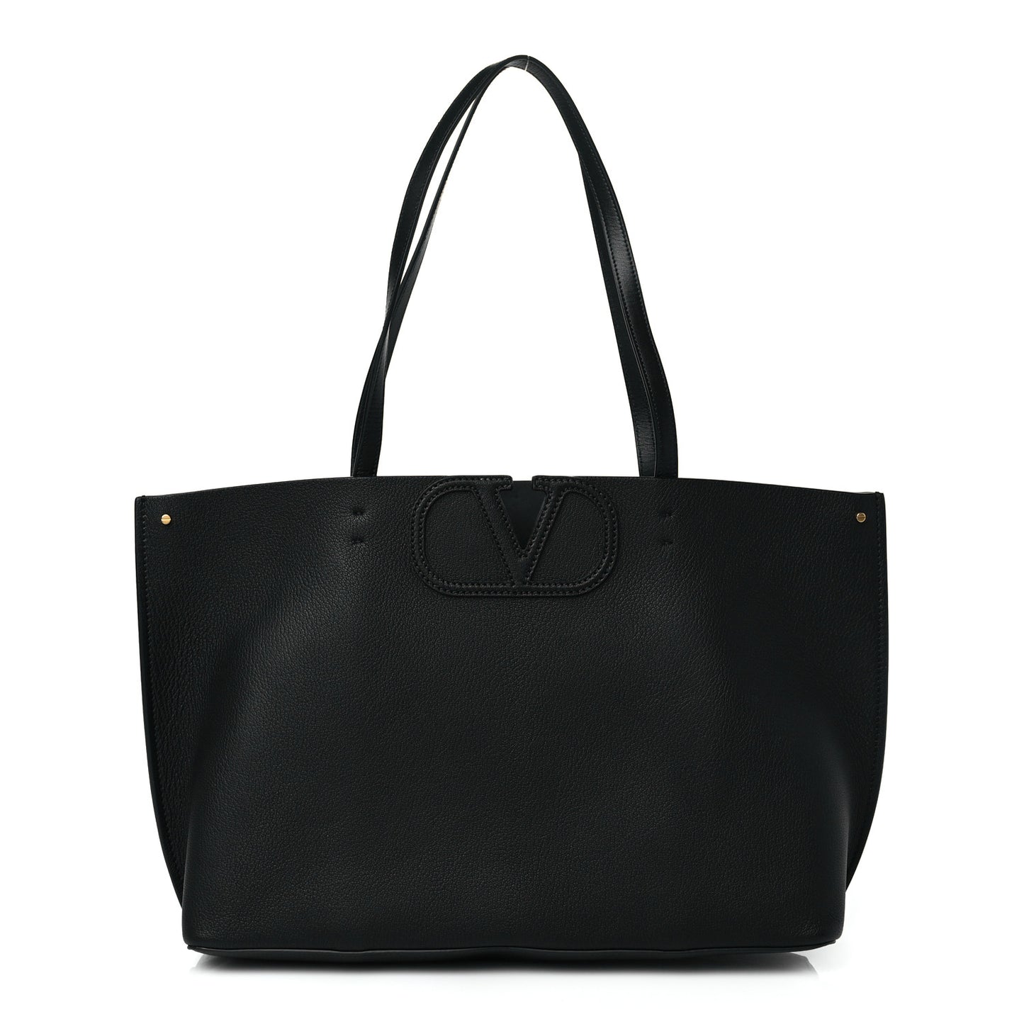Calfskin Large Vlogo Tote Black