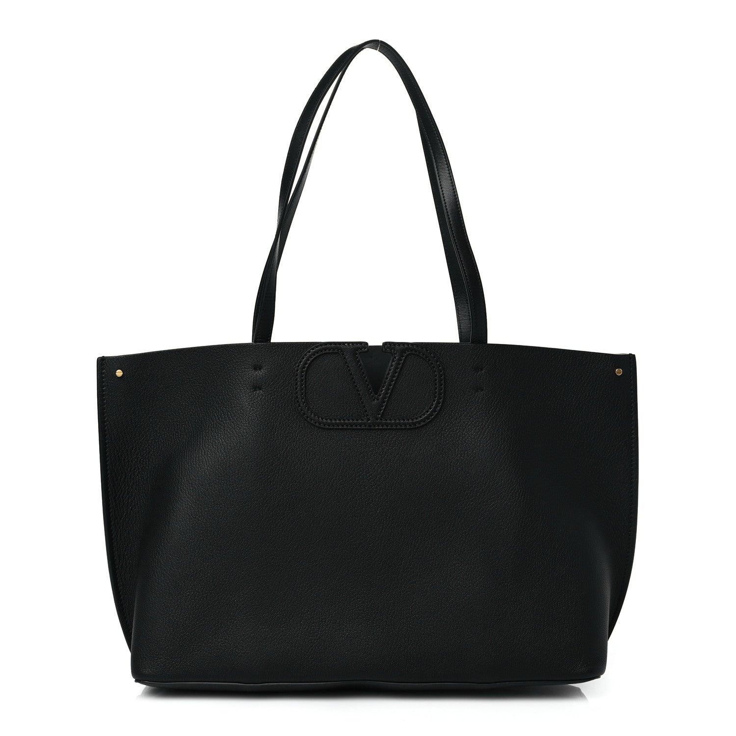 Valentino Garavani Calfskin Large Vlogo Tote Black 1 of 9