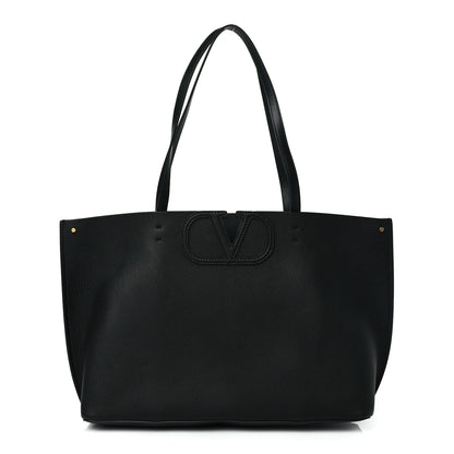 Valentino Garavani Calfskin Large Vlogo Tote Black 1 of 9