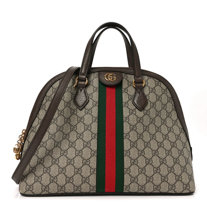 Gucci GG Supreme Monogram Web Medium Ophidia Top Handle Dome Bag Brown 1 of 10