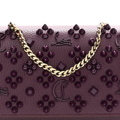 Christian Louboutin Calfskin Spikes Loubinthesky Paloma Clutch Merlot 8 of 10
