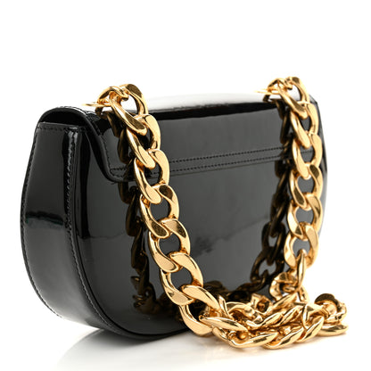 Celine Patent Calfskin Talulah Besace Chain Shoulder Bag Black 3 of 11