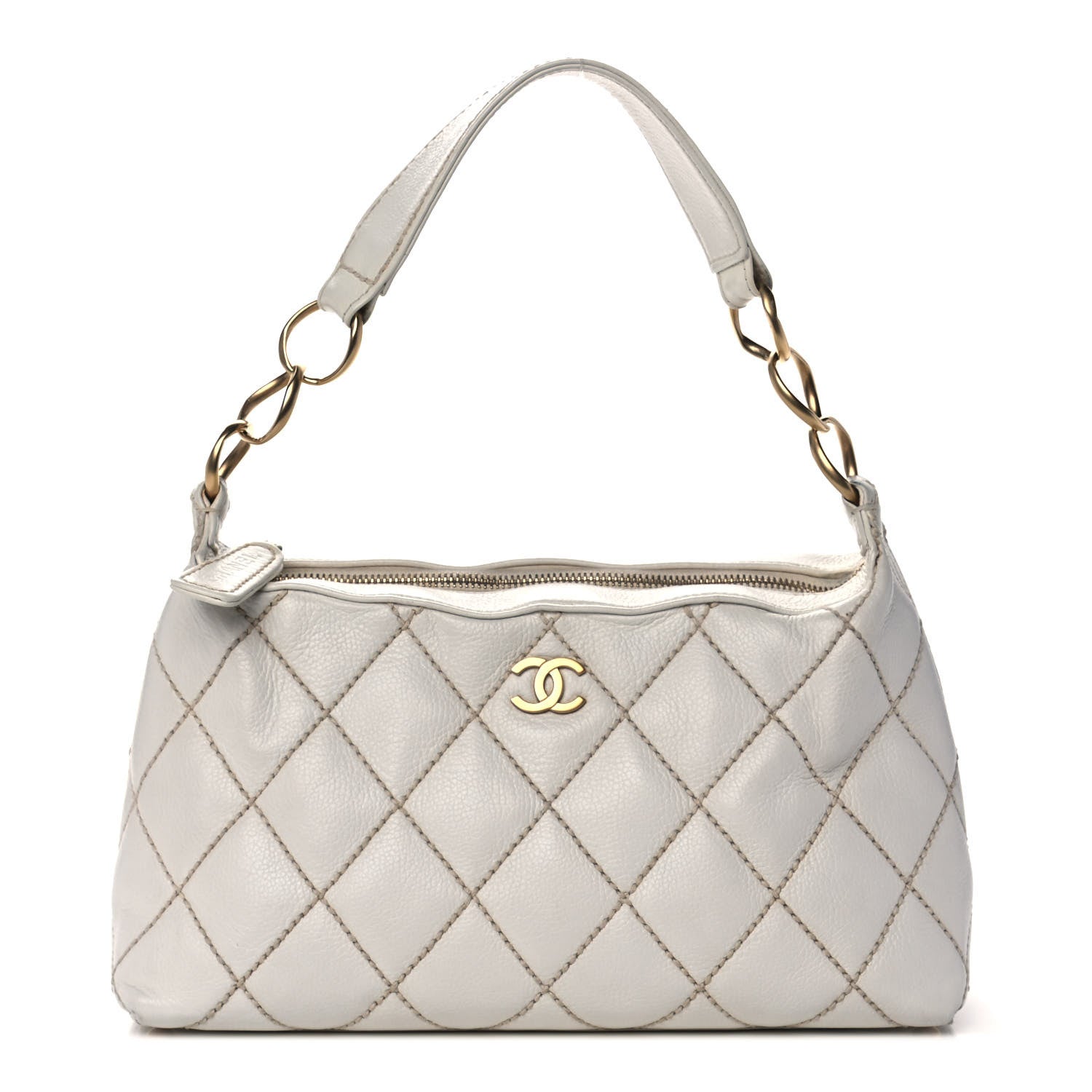 Chanel Calfskin Wild Stitch Surpique Hobo Ivory 1 of 13