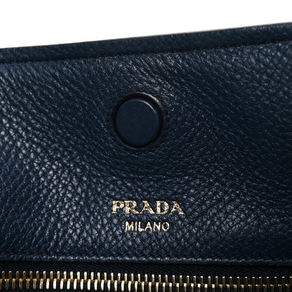 Prada Vitello Daino Pocket Shopping Tote Baltico 6 of 9