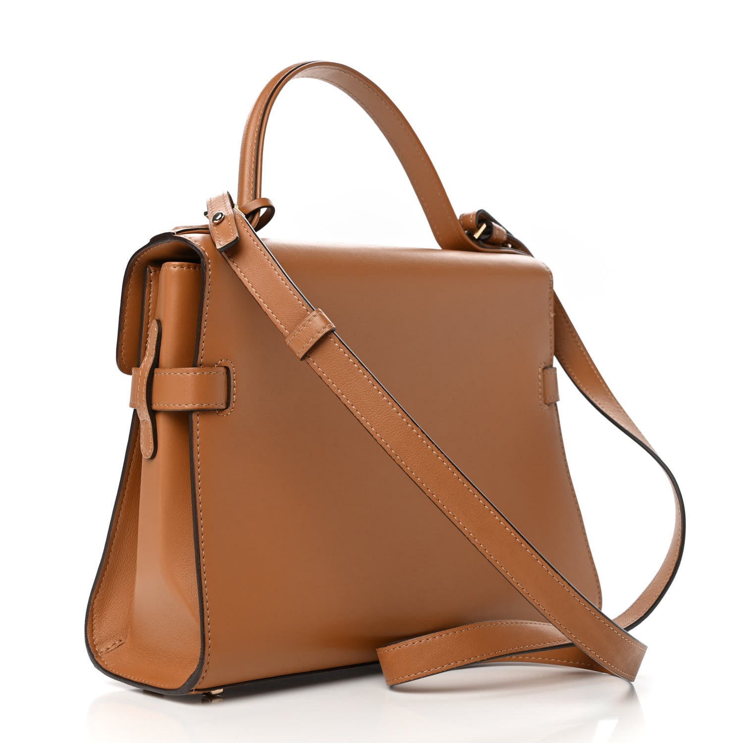 Delvaux Calfskin MM Tempete Satchel Camel 3 of 9