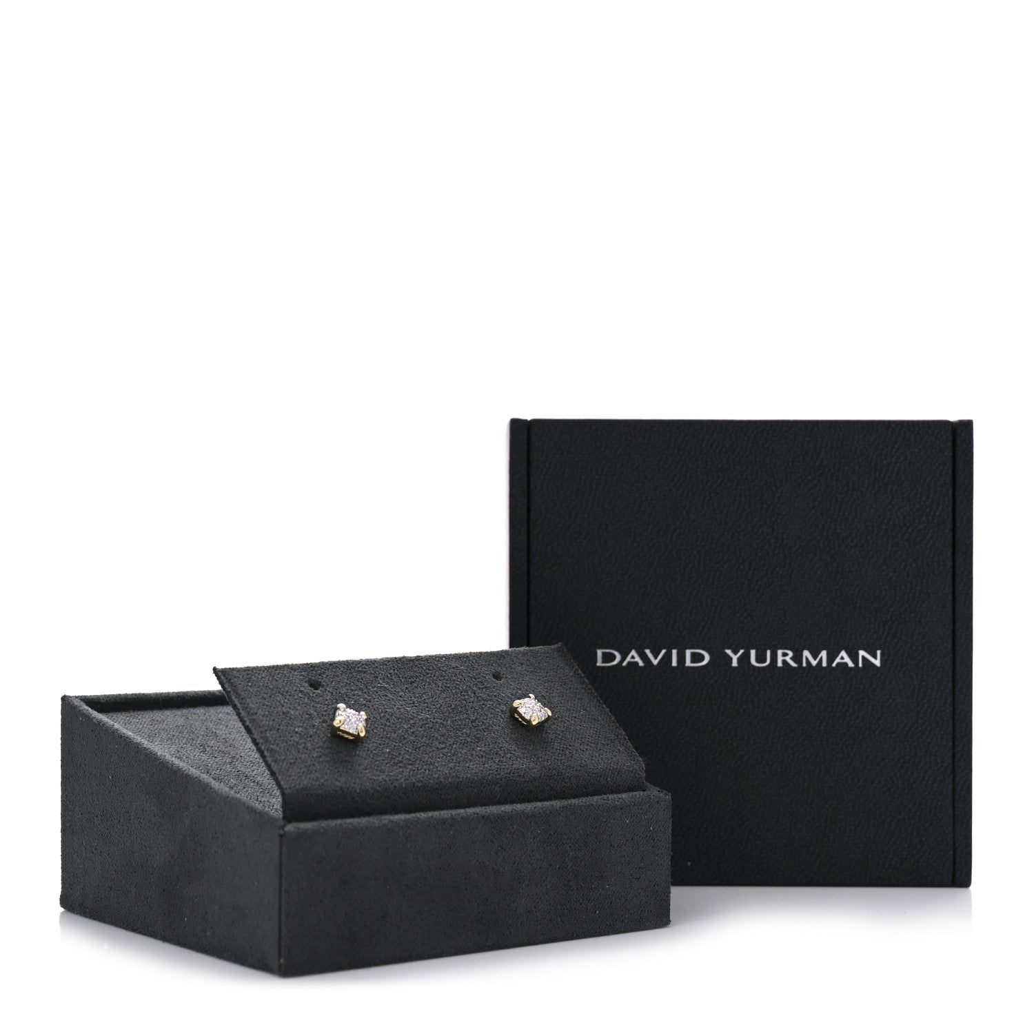David Yurman 18K Yellow Gold Diamond 5mm Chatelaine Pave Stud Earrings 5 of 5
