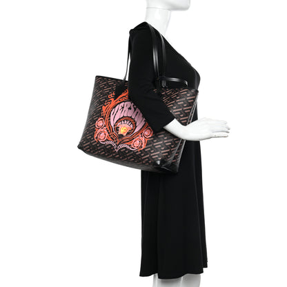 Versace Coated Canvas Calfskin La Greca Medusa Signature Shopper Tote Bag Tan Caramel 2 of 9