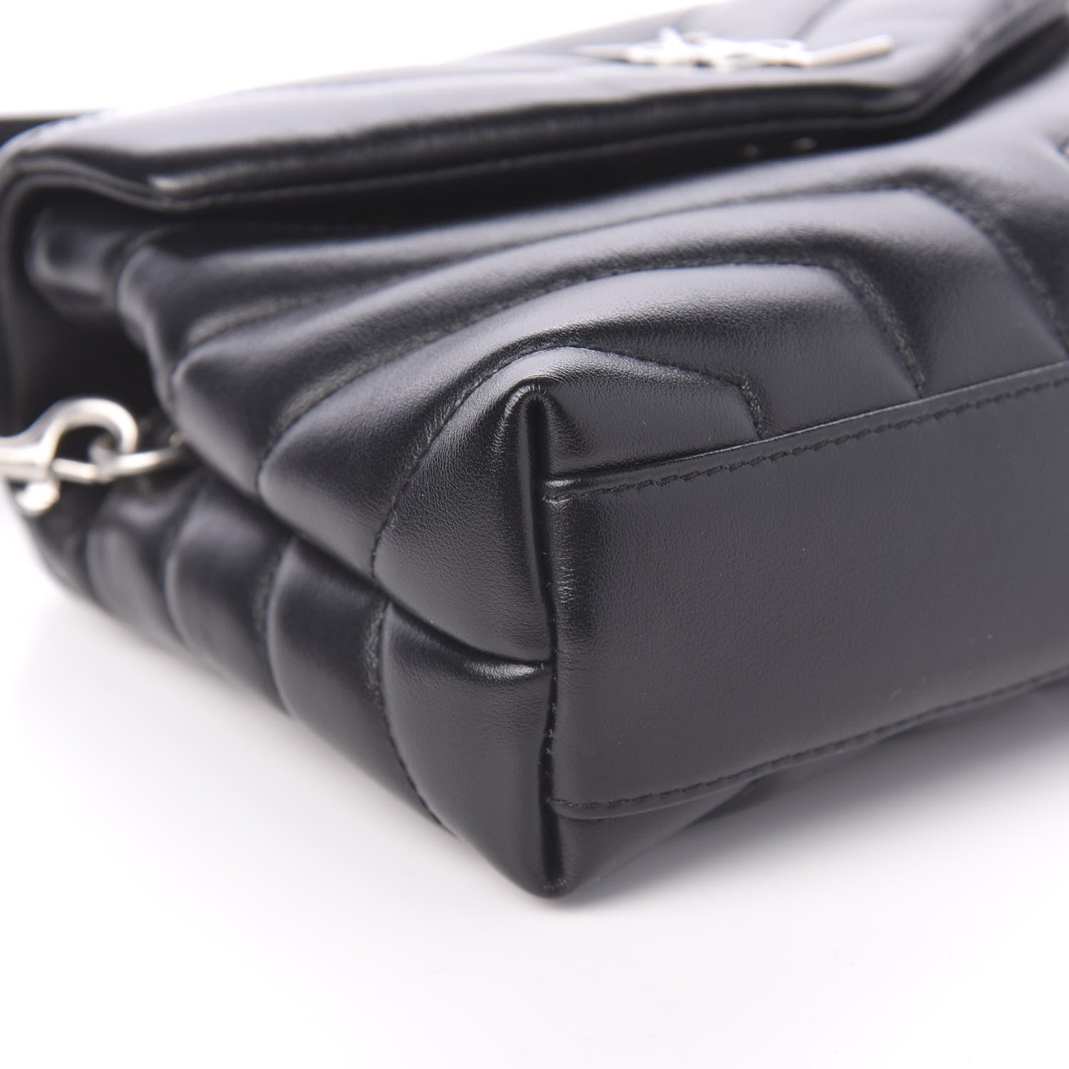 Saint Laurent Calfskin Y Quilted Monogram Toy Loulou Crossbody Bag Black 6 of 10