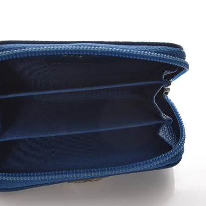 Chanel Caviar Quilted Boy Zip Around Coin Purse Wallet Blue 5 of 12