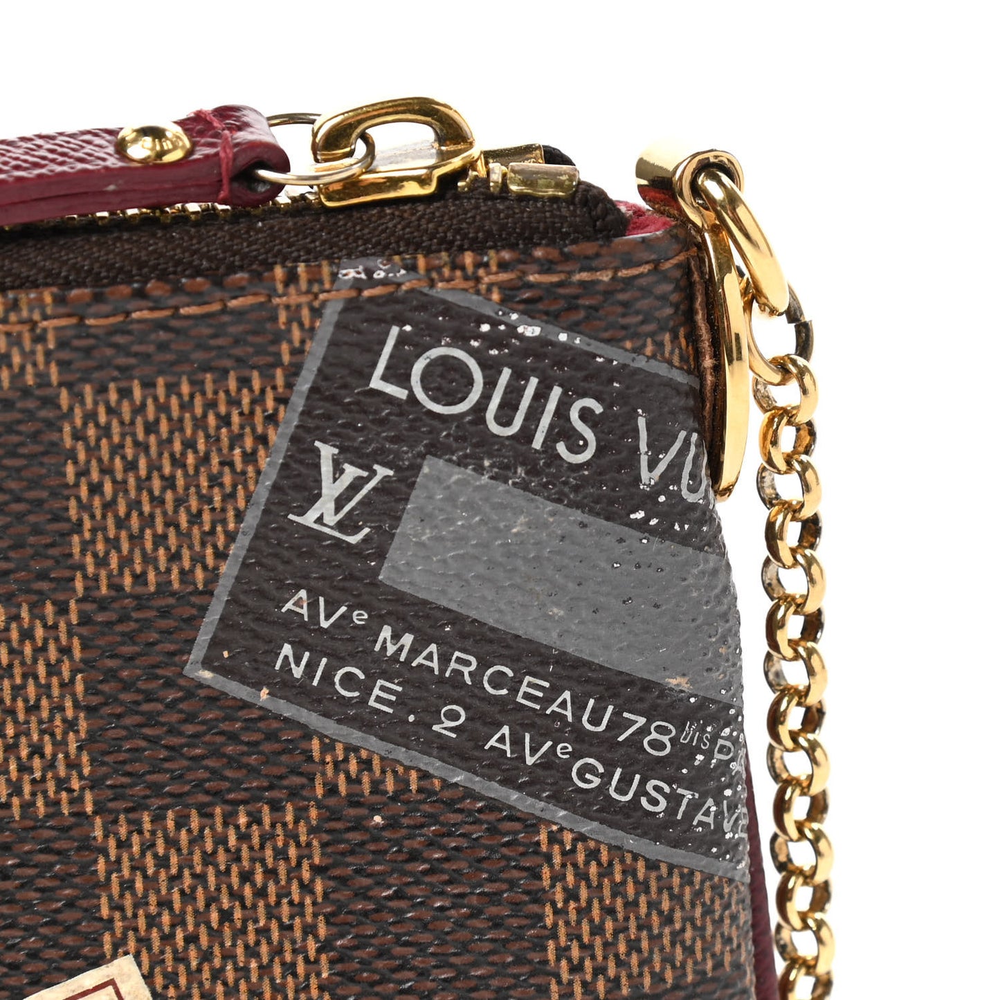 Damier Ebene Trunks Labels Pochette Milla MM