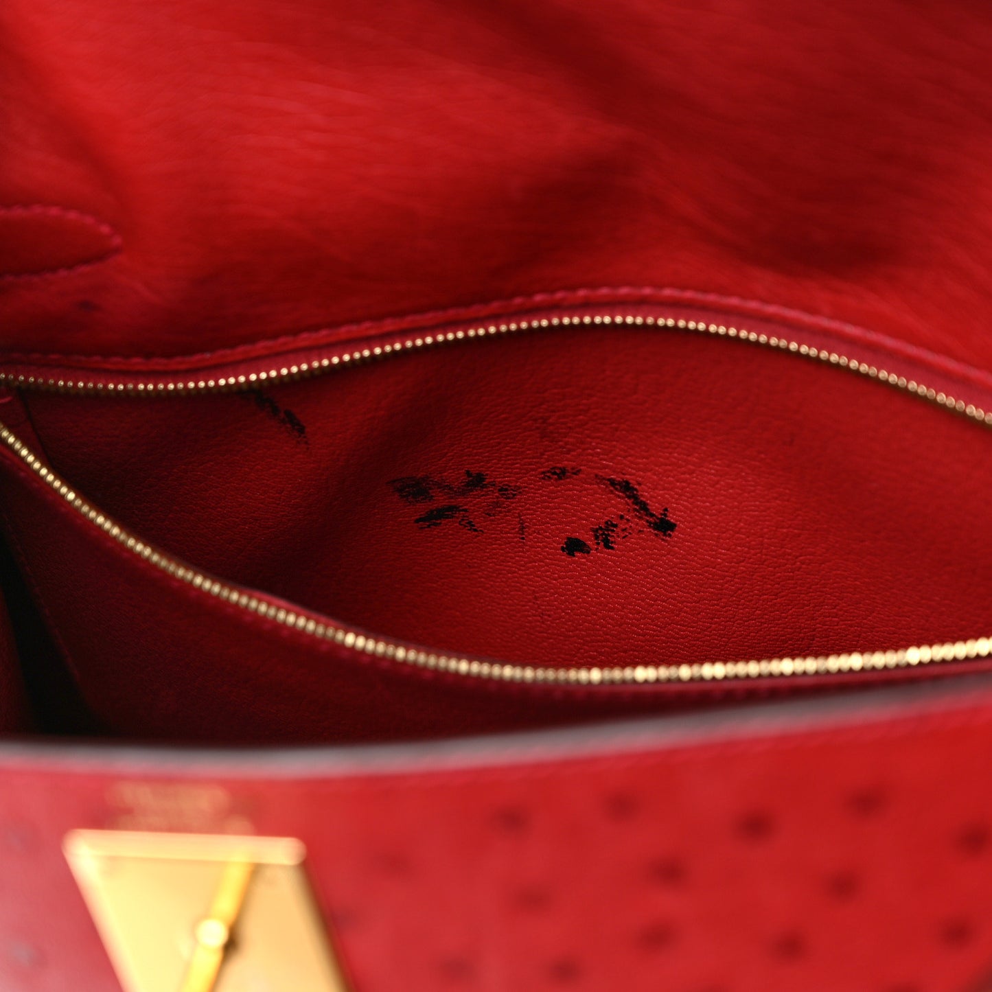 Ostrich Kelly Sellier 28 Rouge Casaque