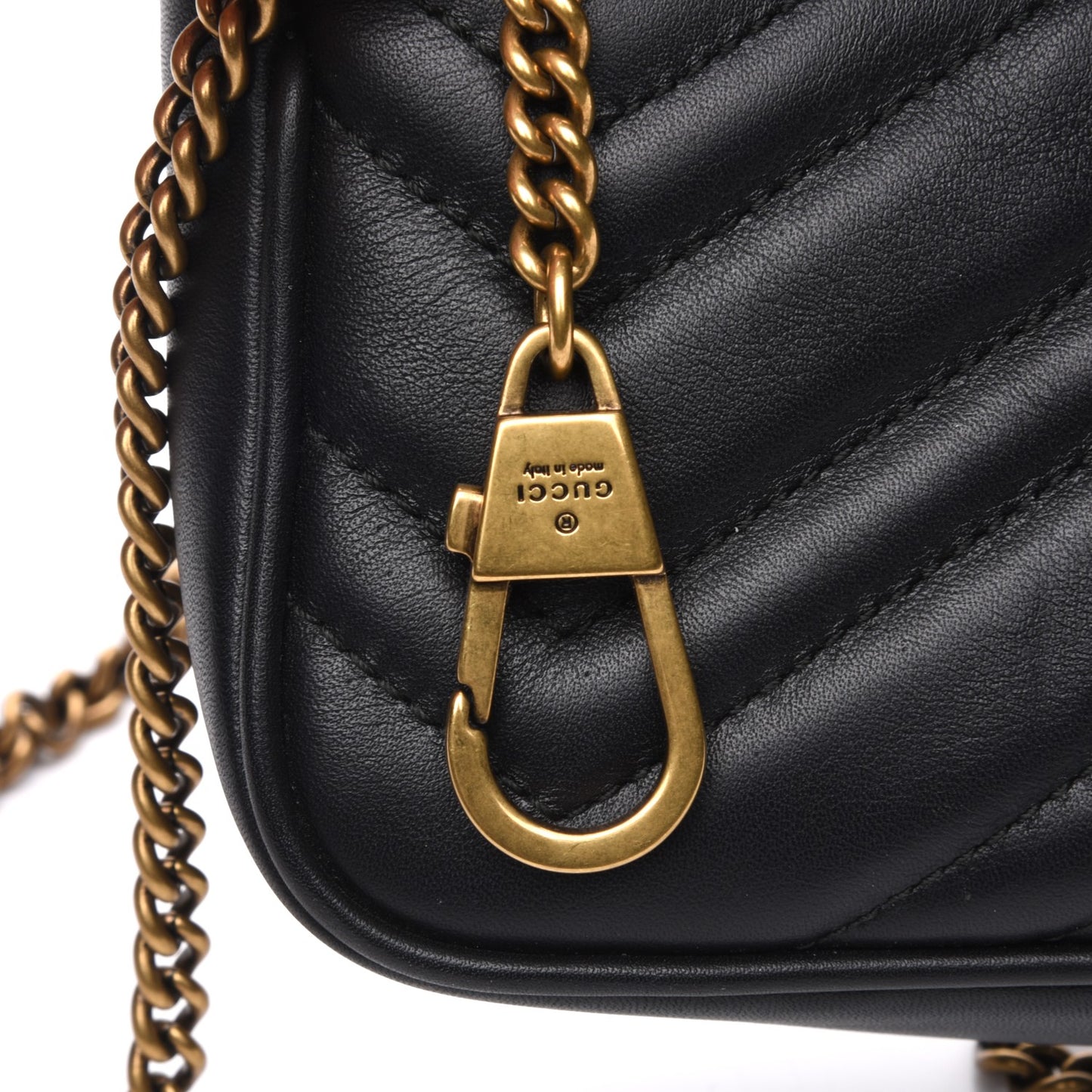 Calfskin Matelasse Super Mini GG Marmont Shoulder Bag Black
