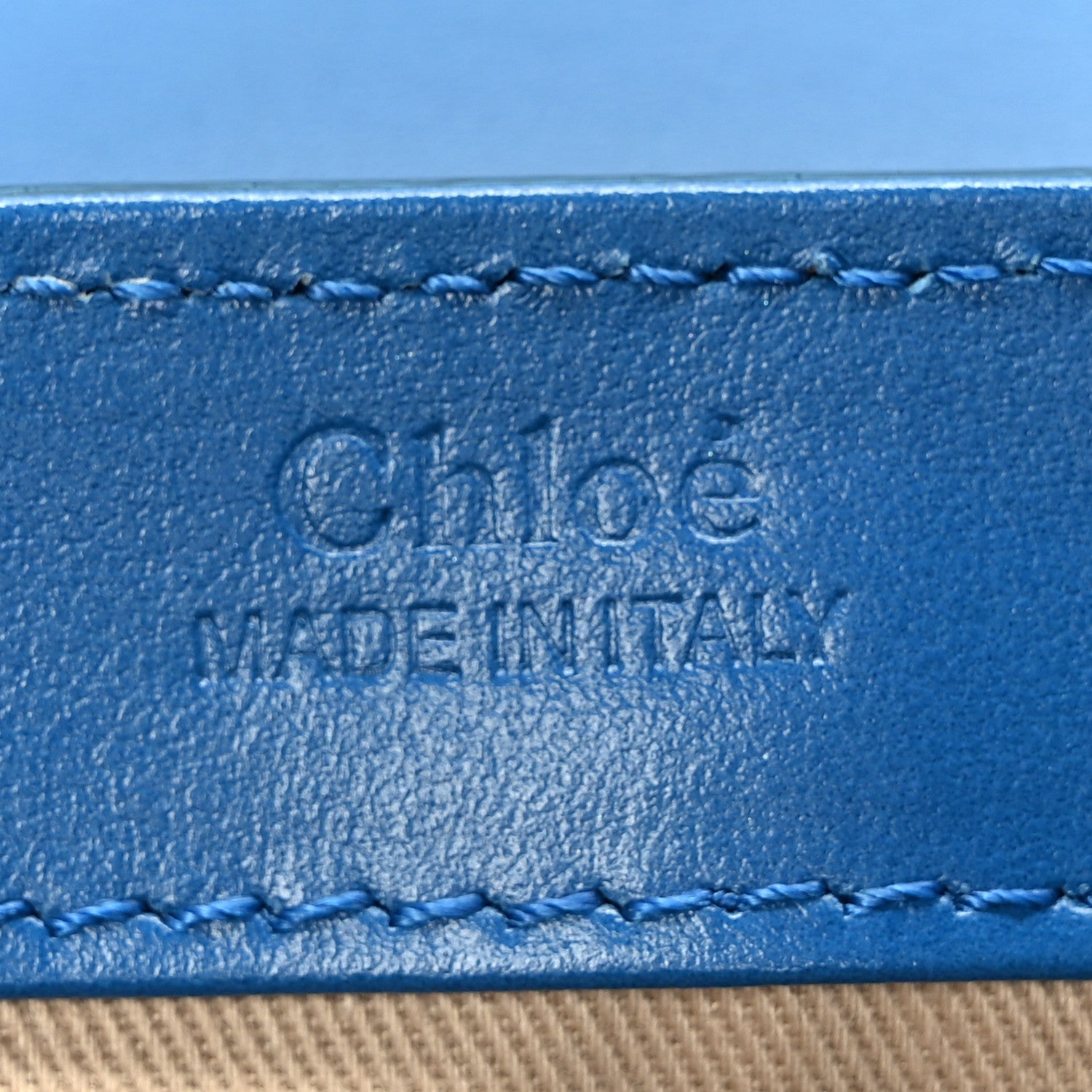 Chloe Shiny Calfskin Suede Mini C Bag Smoky Blue 6 of 9