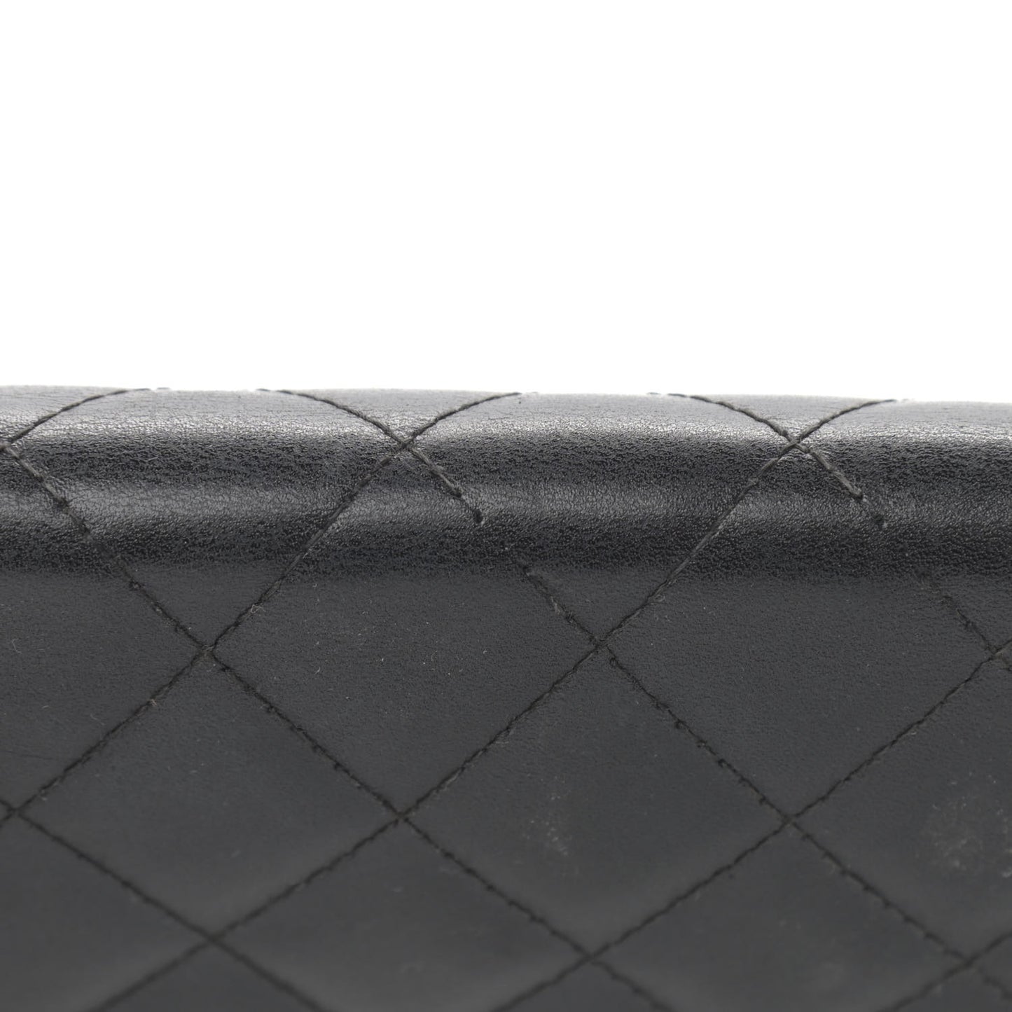 Calfskin Quilted Cambon Wallet On Chain WOC Black