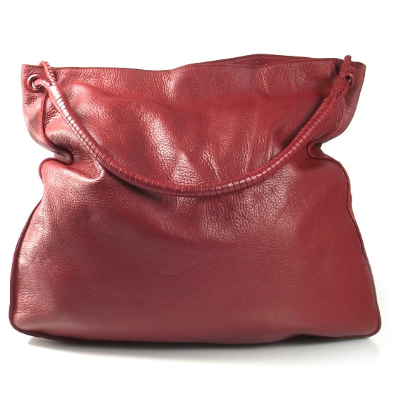 Leather Large Shopping Tote Red