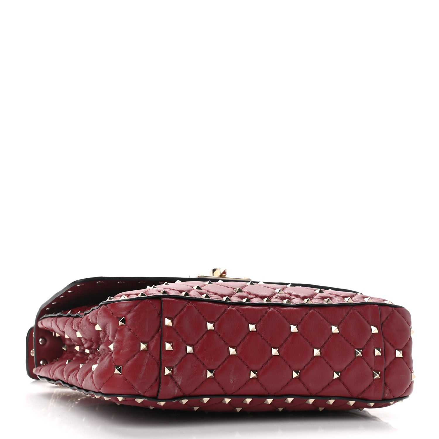 Valentino Garavani Nappa Medium Rockstud Spike Shoulder Bag Rubino 4 of 9
