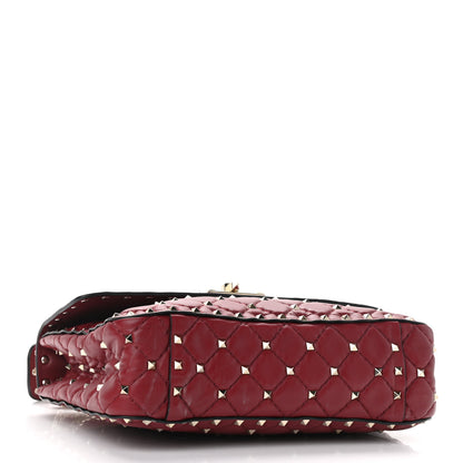 Valentino Garavani Nappa Medium Rockstud Spike Shoulder Bag Rubino 4 of 9