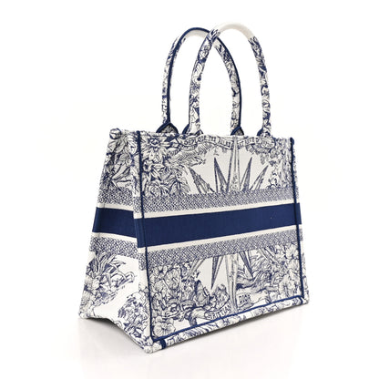 Christian Dior Canvas Embroidered Medium Reve d'Infini Book Tote Blue 2 of 9