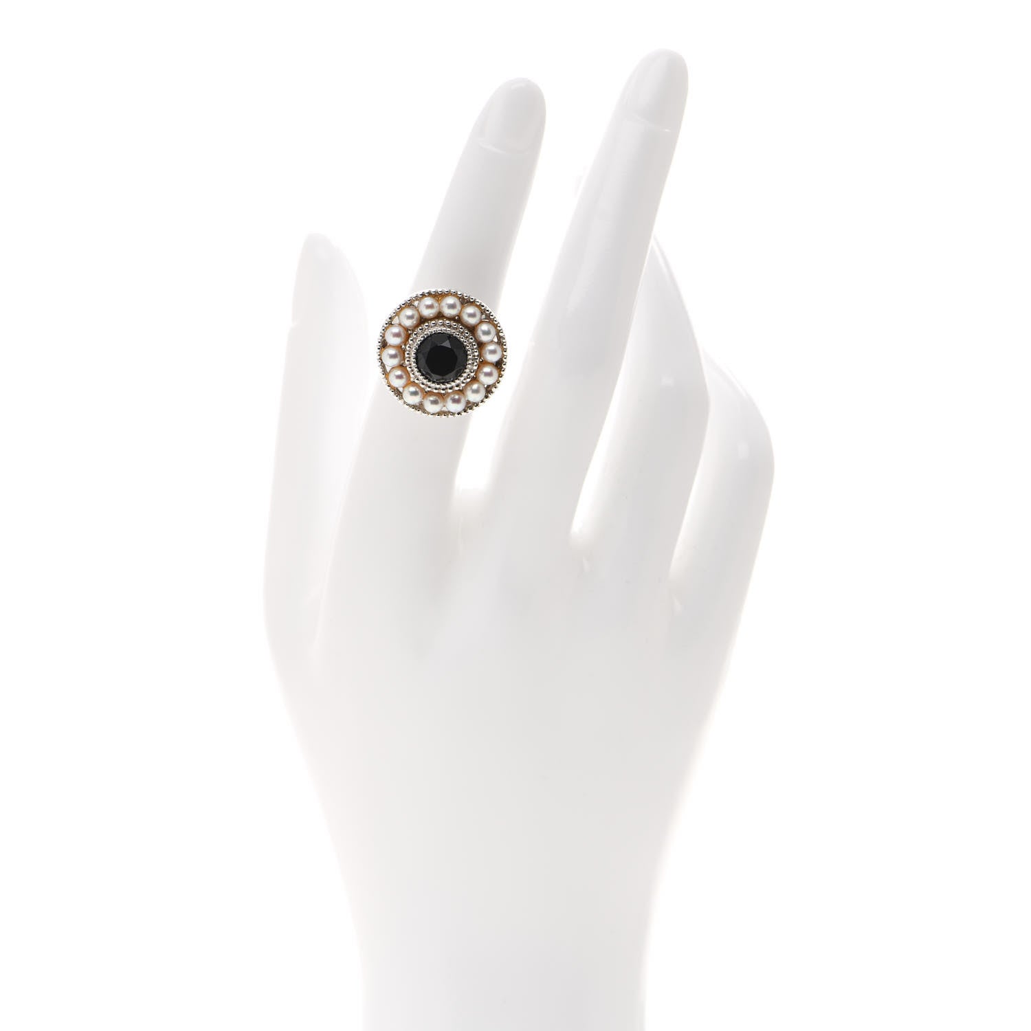 Tiffany Sterling Silver Black Onyx Freshwater Pearl Ziegfeld Ring 50 5.25 2 of 5