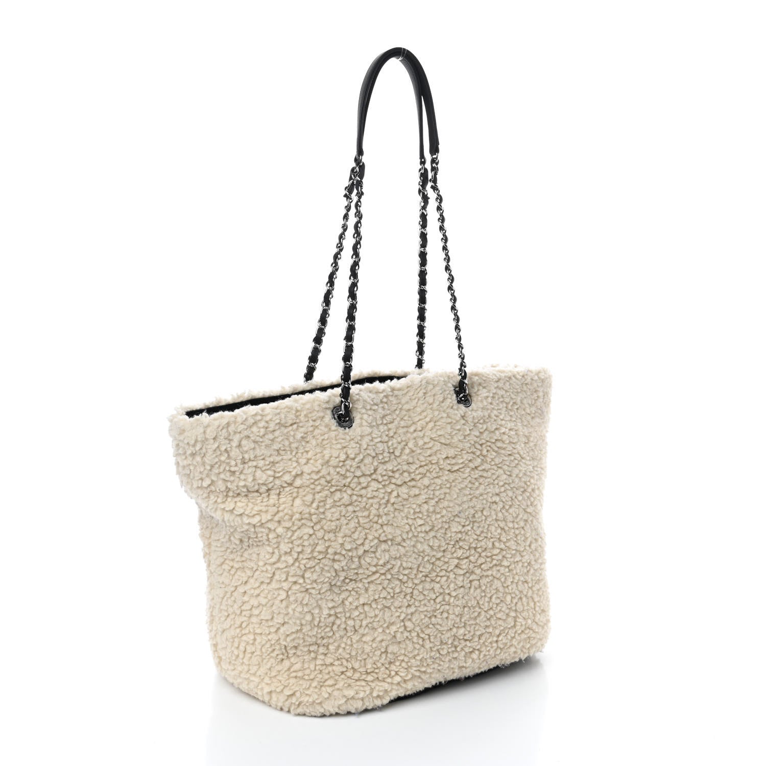 Chanel Wool Nylon Quilted Coco Neige Tote Black Ecru 3 of 10