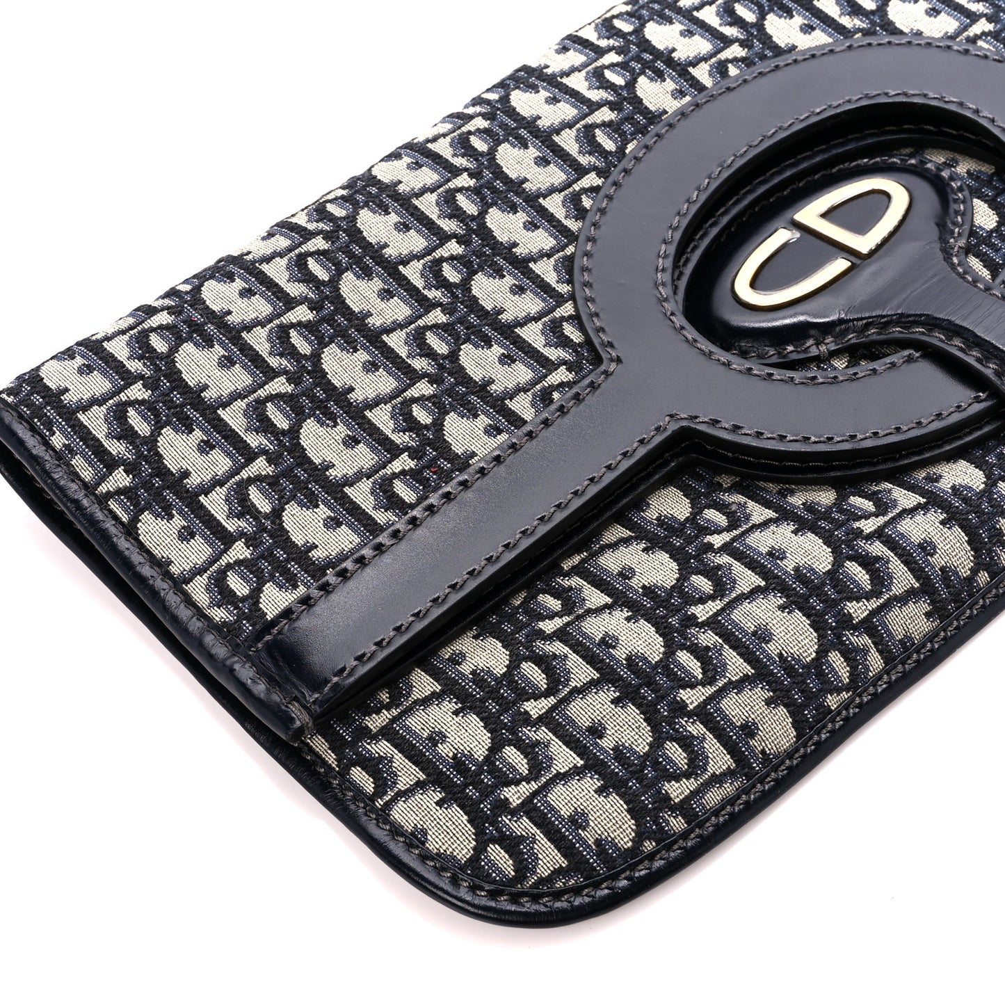 Oblique Fold Over Clutch Blue