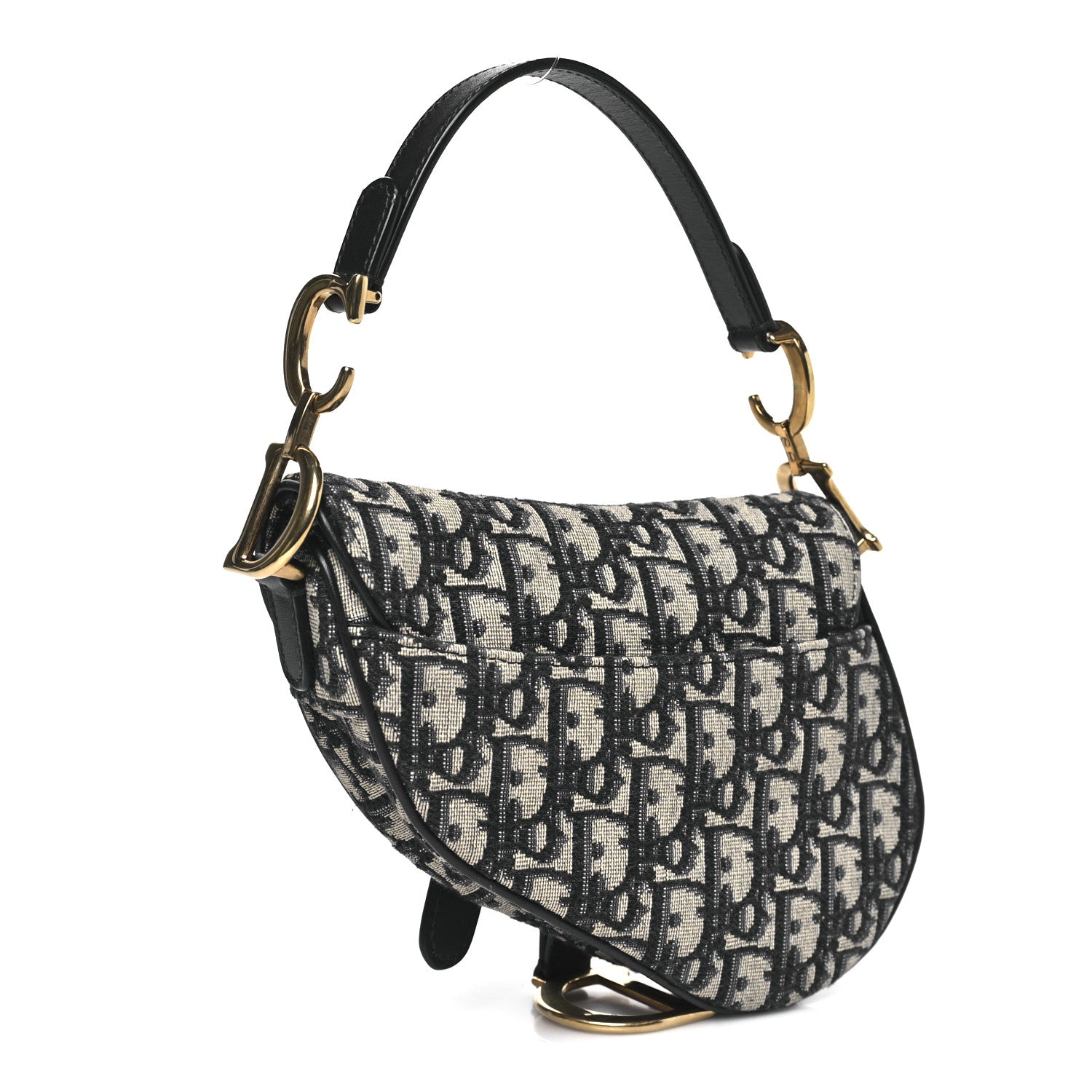 Christian Dior Oblique Mini Saddle Bag Blue 3 of 12