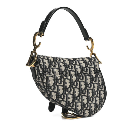 Christian Dior Oblique Mini Saddle Bag Blue 3 of 12