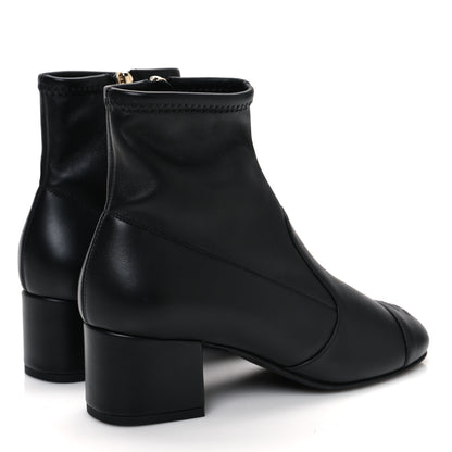 Chanel Stretch Lambskin Cap Toe CC Short Boots 36.5 Black 5 of 10