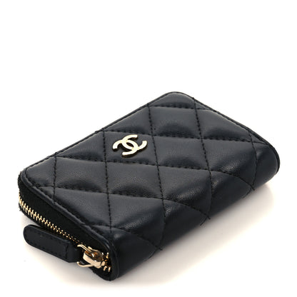 Chanel Lambskin Quilted Zip Coin Purse Black 4 of 8