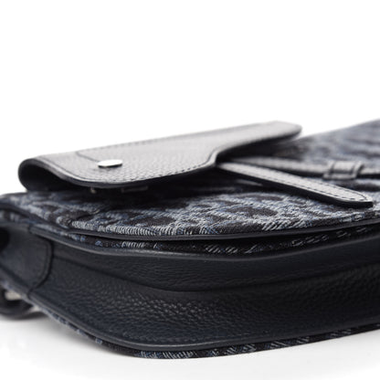 Christian Dior Oblique Saddle Messenger Pouch Blue Black 6 of 11