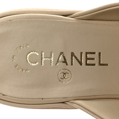 Chanel Lambskin Quilted CC Turnlock Mules 40 Light Beige 8 of 10