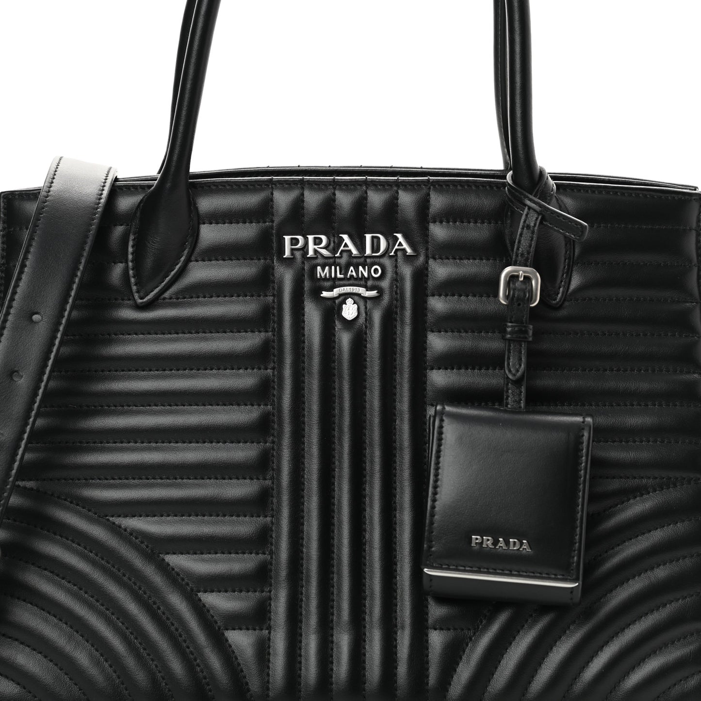Soft Calfskin Impunture Diagramme Tote Black
