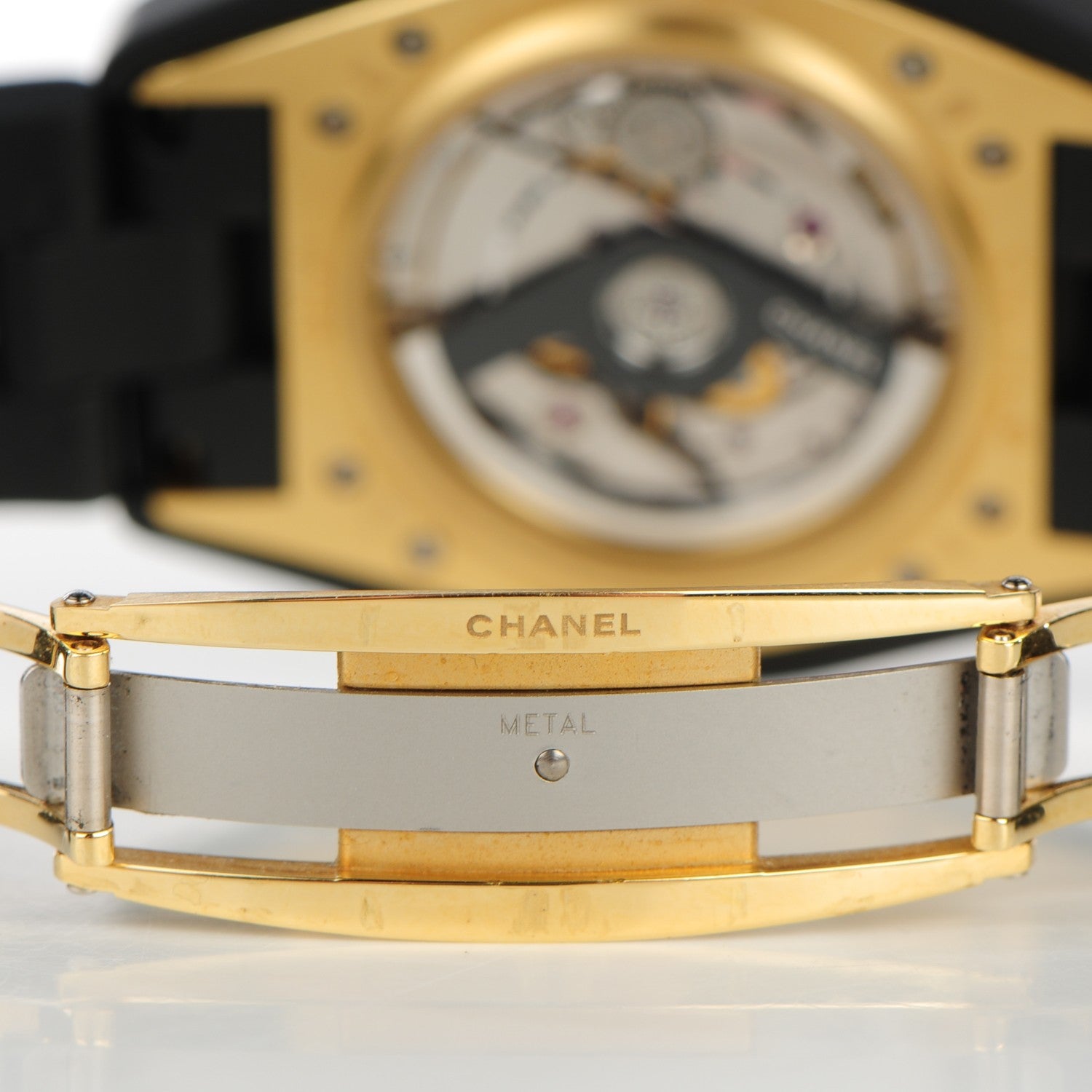Chanel Stainless Steel 18K Yellow Gold Matte Ceramic 41mm J12 Automatic Watch Black 5 of 7