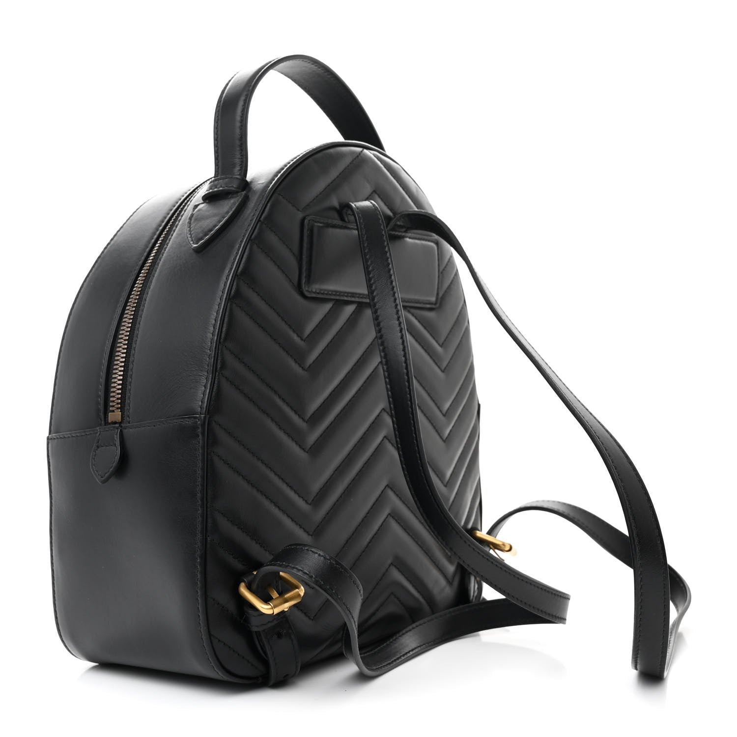 Gucci Calfskin Matelasse GG Marmont Dome Backpack Black 3 of 10