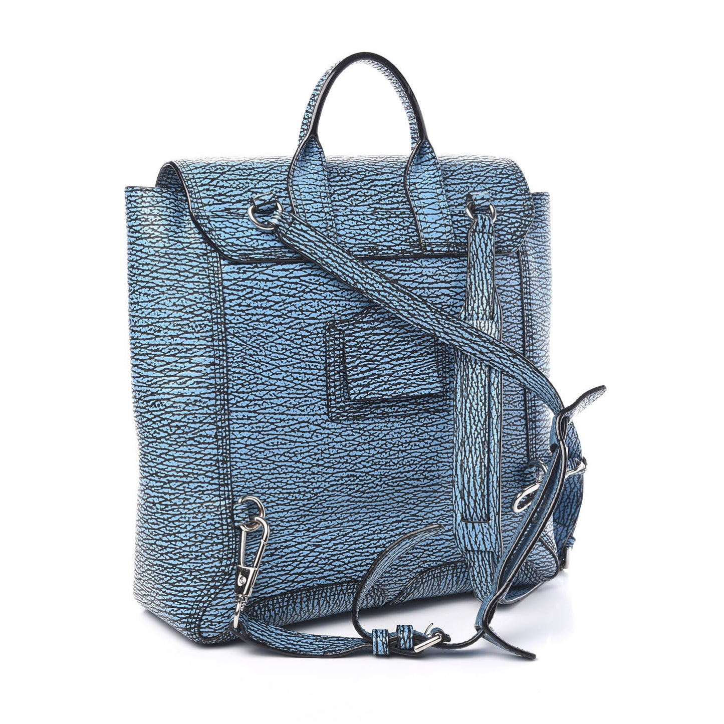 3.1 Textured Calfskin Pashli Backpack Black Blue