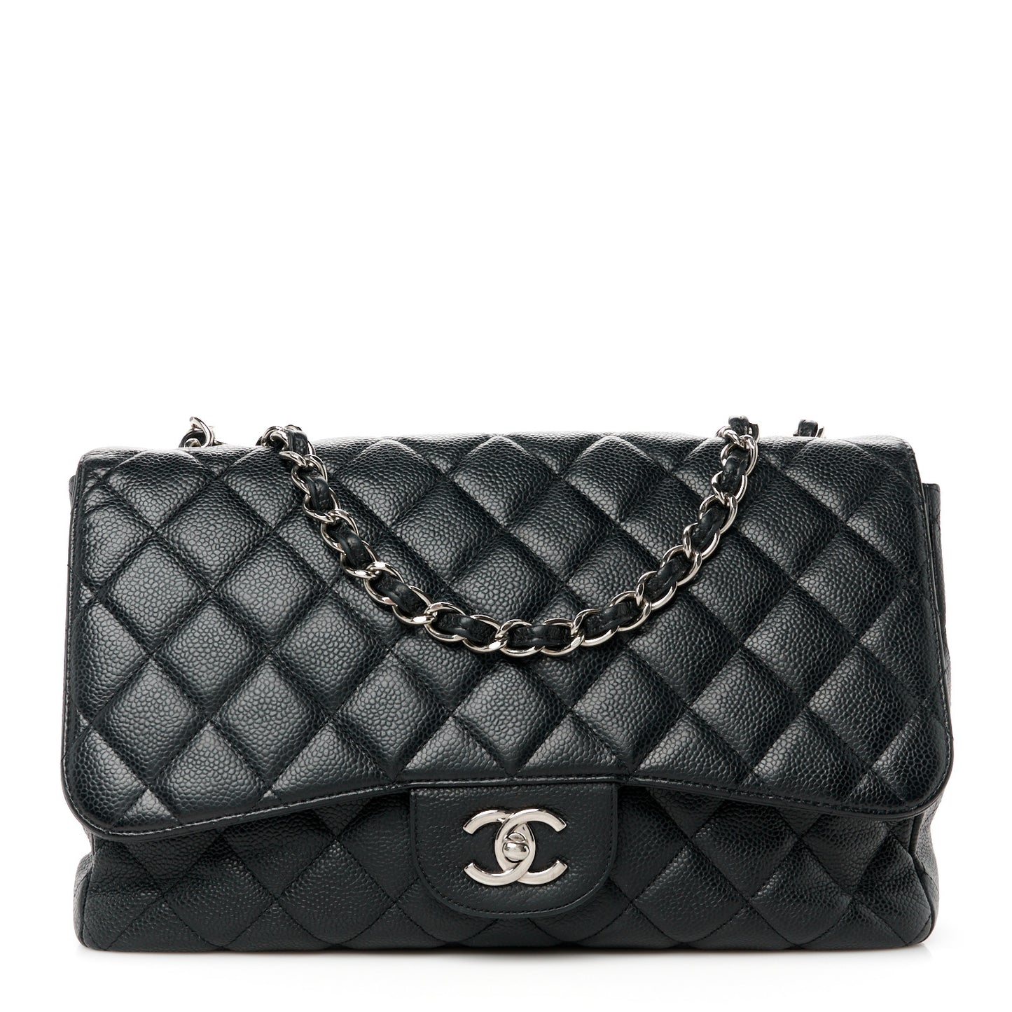 Caviar Quilted Jumbo Single Flap Black
