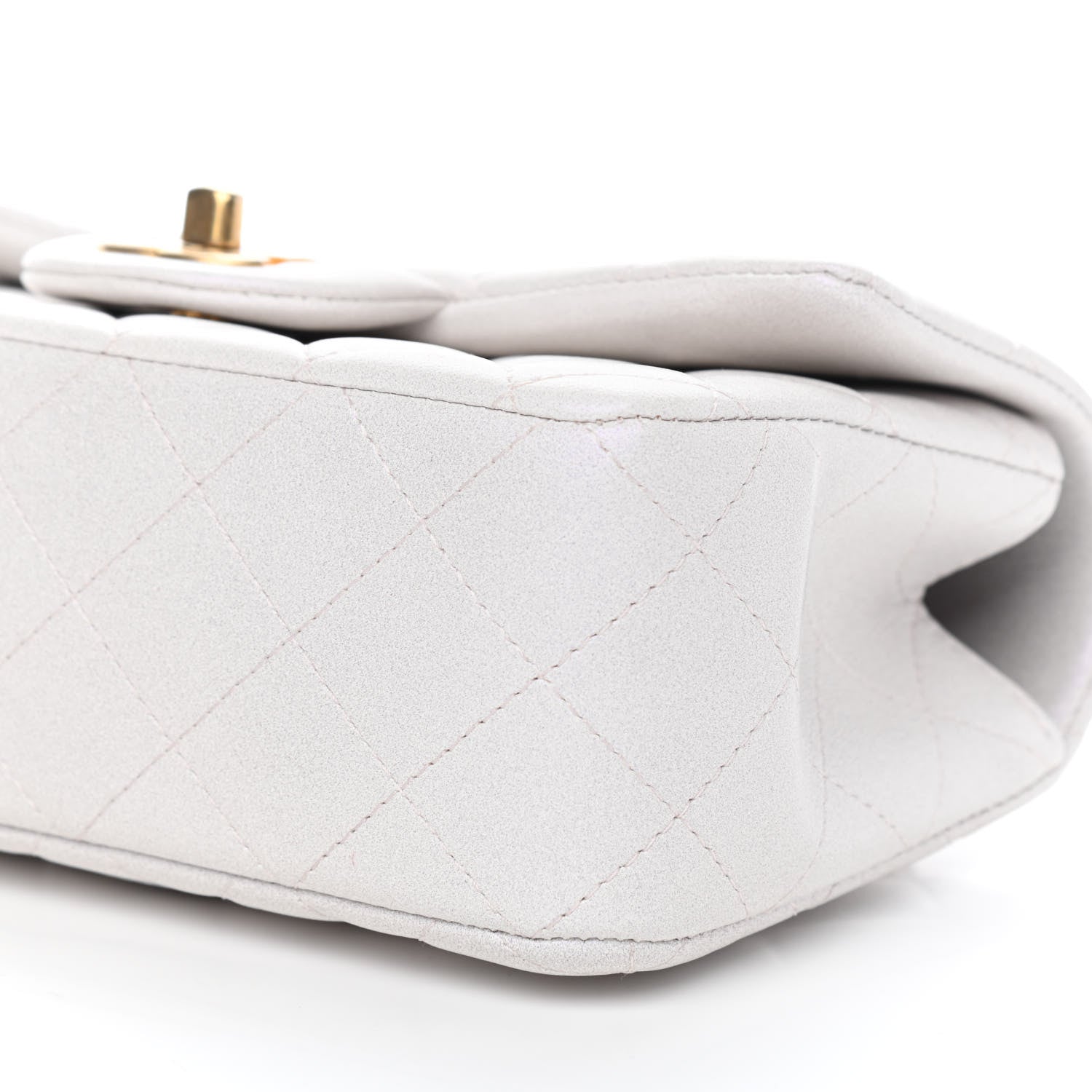 Chanel Iridescent Lambskin Quilted Mini Top Handle Rectangular Flap White 9 of 9