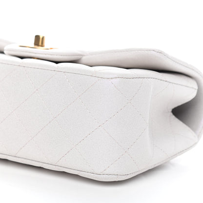 Chanel Iridescent Lambskin Quilted Mini Top Handle Rectangular Flap White 9 of 9